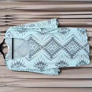 Women's 3X 3/4 Length Top  Western Print